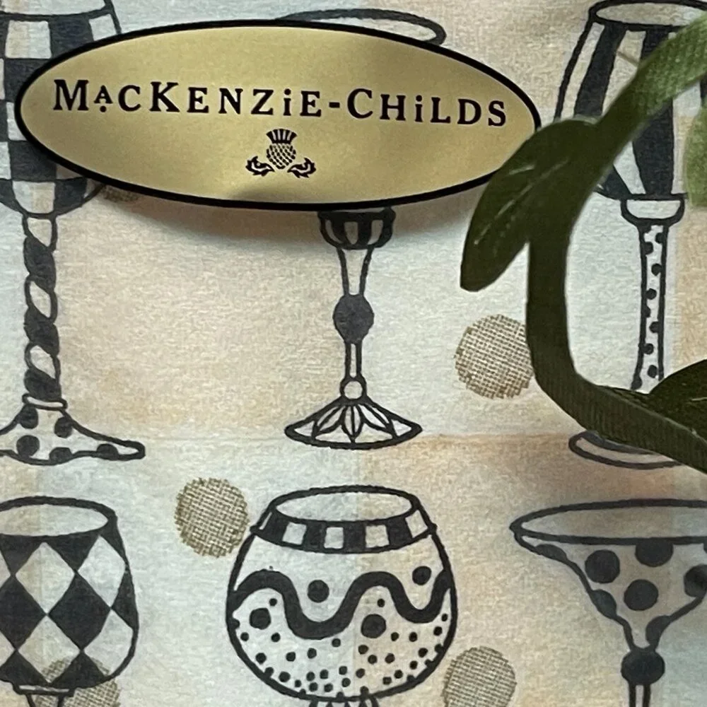 MacKenzie-Childs Napkin & Cheese Spreader Gift Set-NEW- Courtly Hostess Charm
